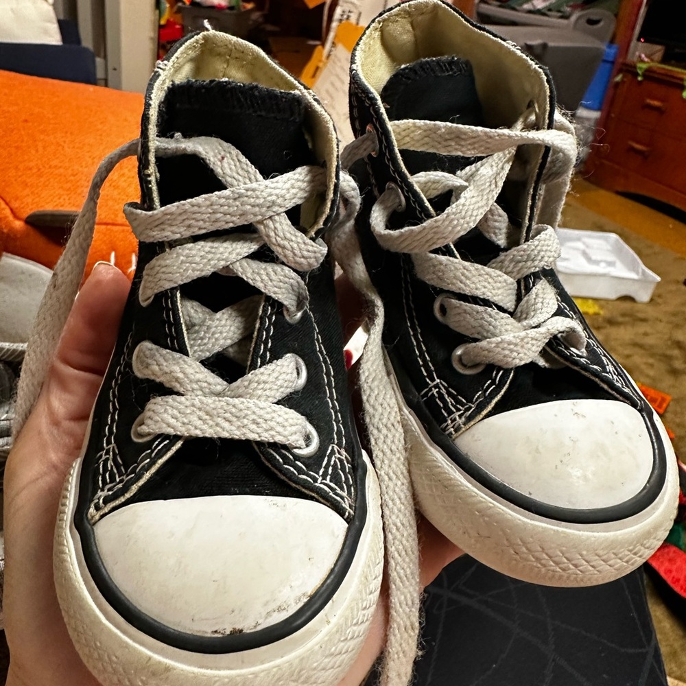 Converse Kids Black and White High-Top Sneakers